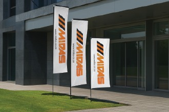 l shape flag with premium printing